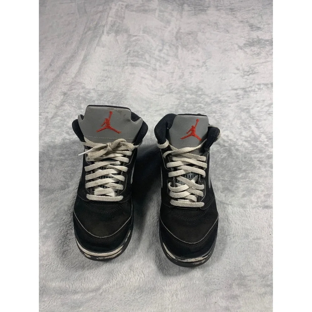 Vintage Jordan Air 5 Retro Metallic Black Silver Youth HF3978-001 US 3Y